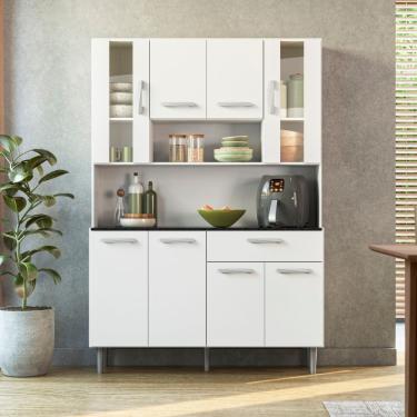 Imagem de Kit Armário Cozinha Gabi 8 Portas Branco Poliman