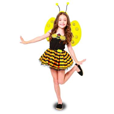 Imagem de Fantasia Abelhinha Bee Bee Infantil Com Tiara E Asa Tamanho P