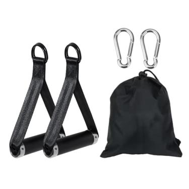 Imagem de UGPLM Alças de exercício, alças de treino confortáveis, acessórios de, somente alça de faixa de resistência, para máquina de cabo, equipamento de, Preto