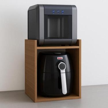 Imagem de Suporte Duplo Para Airfryer MDF 15mm 40x40x35 - Tramato, branco
