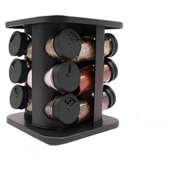 Imagem de Porta Condimentos Giratório Tempero com 12 potes de Vidro