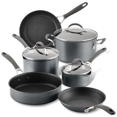Imagem de Jogo de Panelas e Frigideiras Circulon A1 Series com Tecnologia ScratchDefense Antiaderente para Indução, 9 Peças, Grafite
