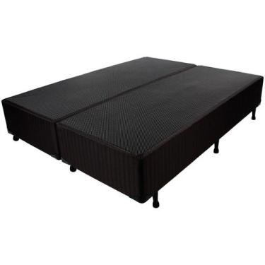 Imagem de Base Cama Box Queen material sintético Preto 158x198 - Fabrica de tudo