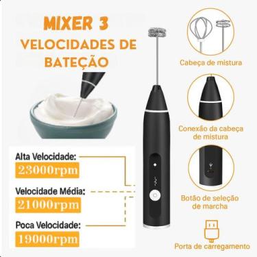 Imagem de Mini Mixer Elétrico USB Recarregável Para Café e Chá - ASAF
