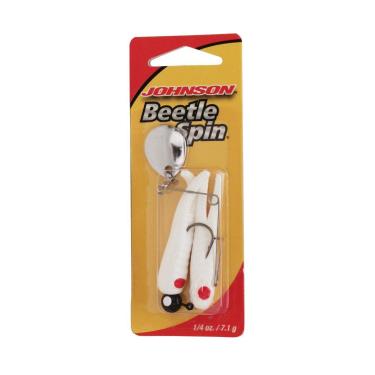 Imagem de Johnson BSVP1/4-WRD Beetle Spin with Nickel Blade, White/Red Dot, 5.1cm