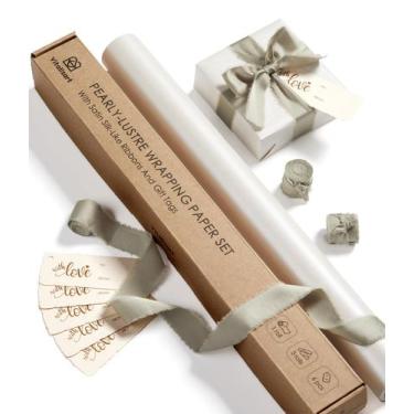 Imagem de Conjunto de papel de embrulho Vitalizart White Pearly-Lustre 5m