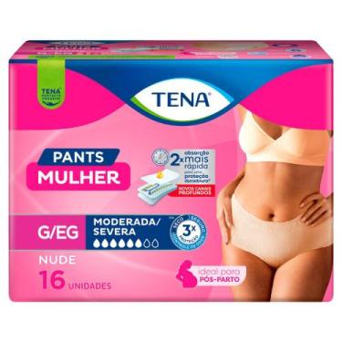 Imagem de Roupa Íntima Tena Pants Mulher Tamanho G/EG Nude 16 Unidades Descartáv