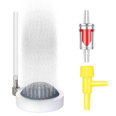 Imagem de Zyghjort Pedra de ar para aquário, borbulhador de tanque de peixes de 5 cm, pedra difusora de bolhas fina, dissolução de oxigênio super alta - Operação ultra silenciosa para tanques de peixes de água