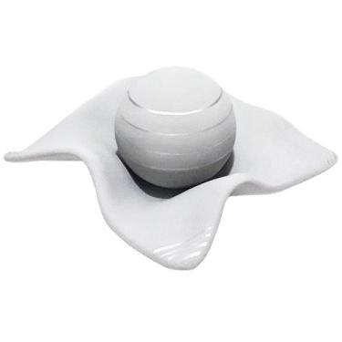 Imagem de Centro de Mesa Fruteira 1 Esfera em Cerâmica Fosca - Silver - VihLuz D