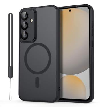 Imagem de Wanme Capa magnética para Samsung Galaxy S24 FE, proteção contra quedas, fina, translúcida, fosca, à prova de choque, antiimpressões digitais, capa para Samsung S24 FE (S24 FE)