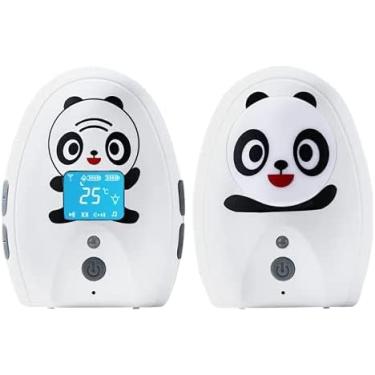 Imagem de Monitor de áudio para bebê TimeFlys Mustang Panda, ambas as unidades portáteis, intercomunicador de conversa, longo alcance de até 305 metros, monitoramento e aviso de temperatura, canções de ninar
