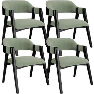 Imagem de Kit 4 Cadeiras Sala De Jantar Estar Living Estofada Suran L02 Preto Bo
