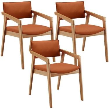 Imagem de Kit 03 Cadeiras De Jantar Estar Living Giorgia L02 Tecido Terracota - 
