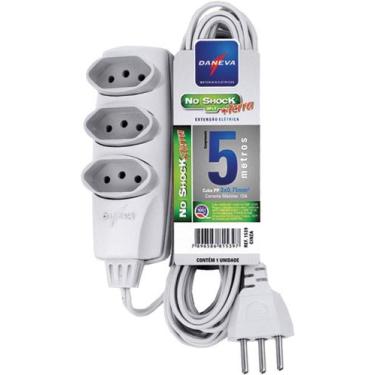 Imagem de Extensao Noshock 90 Pp 3x0,75 3 Pinos 2p+t 10a Cinza 5 Metros Dn1539 -