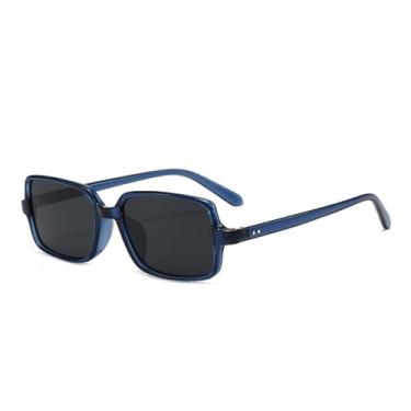 Imagem de Óculos de Sol Masculino Rivets com Lentes Transparentes UV400 e Armação Feminina para Esportes ao Ar Livre, Corrida e Ciclismo, Azul e Cinza