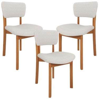 Imagem de Kit 03 Cadeiras Para Sala De Jantar Cozinha Living Estofada Dara L02 B