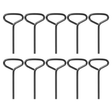 Imagem de HARFINGTON 10 chaves sextavadas para cães, 1/20.3 cm, chave inglesa de metal SAE para porta de cachorro com anel em T para dispositivos de saída de emergência com barra de pressão, preta