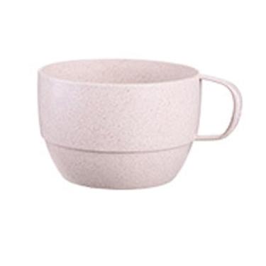 Imagem de PRETYZOOM Caneca ecológica com canudo de trigo para água, café, leite e chá, design simples e criativo, bege, seguro e