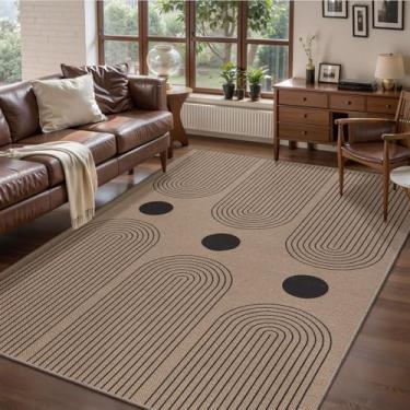 Imagem de Tangsoo Tapete de juta fácil para área lavável, 10 x 15 cm, arco-íris de entrada, antiderrapante, para ambientes internos e externos, tapete de casa de fazenda para cozinha, quarto, entrada