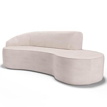 Imagem de Sofá Living 4 Lugares 300cm Braço Esquerdo Mozart D06 Linho Cru - Mpozenato