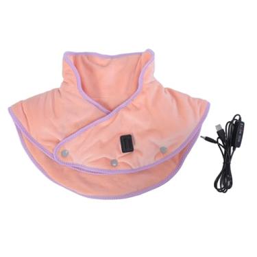 Imagem de CUOFYUNL Almofada de aquecimento de ombro para pescoço Soft Alívio de desconforto Controle de temperatura Função de temporização Almofada elétrica de aquecimento de ombro para (Laranja Rosa)