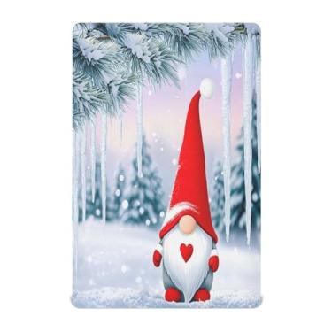 Imagem de Qilmy Lençóis de berço de gnomos de Natal, macio e respirável, de microfibra elástica, lençol com elástico para meninos e meninas, 132 x 71 cm, capa de colchão infantil portátil