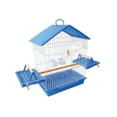 Imagem de Gaiola Para Calopsita Teto Plástico - Azul Jelplast