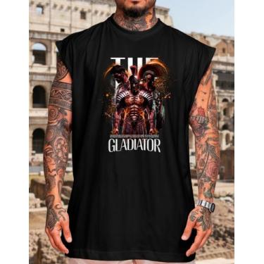 Imagem de Regata Oversized Machao Three Gladiator Algodão Leve Verão - AL7, Pret