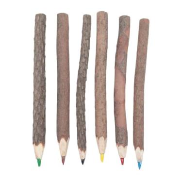 Imagem de Conjunto de lápis de cor, galho de cor, ferramenta de pintura natural, vintage para eventos, sala de aula, desenho, escola, festa, escrita, local de trabalho, acampamento