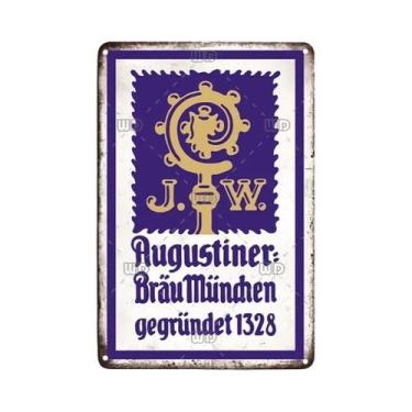 Imagem de Placa Decorativa Vintage Da Cerveja Paulaner Da Alemanha, Cartaz De Me