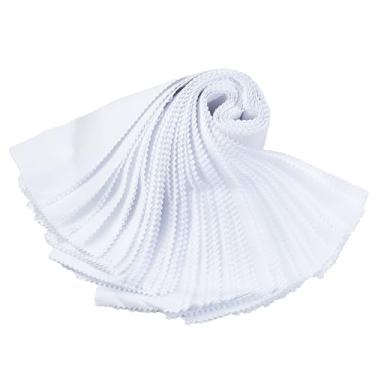 Imagem de letsinstyle 40 peças de tecido branco de rolo de gelatina, 100% retalhos quadrados de corte, tiras pré-cortadas de algodão de 6 x 48 cm para costura e artesanato DIY