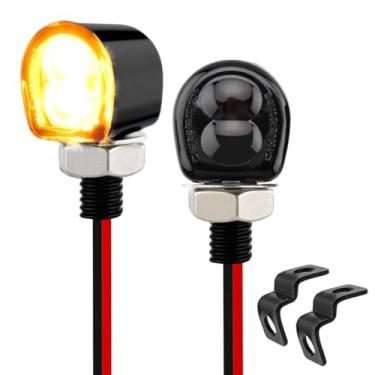 Imagem de Eagwinger Luzes de seta de LED mini pisca-pisca para motocicleta, luzes de seta traseiras dianteiras universais (preto-fumaça)