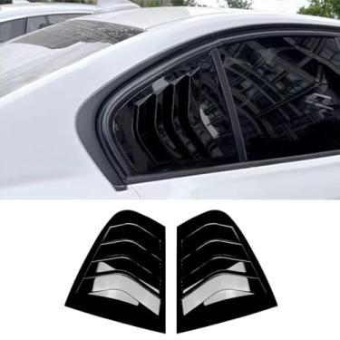 Imagem de XITER 2 peças ABS Fibra de Carbono Estilo Corrida ABS Persianas de Janela Lateral Traseira Cobertura para BMW Série 3 2012 2013 2014 2015 2016 2017 2018 F30 Sedan (preto)