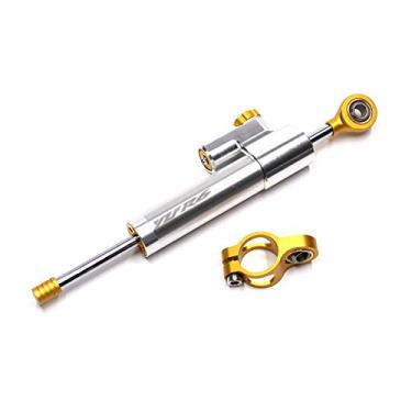 Imagem de IENYU Estabilizador de direção de amortecedor CNC para motocicleta, controle de segurança invertido linear com suporte para YZF R6 2006-2017 YZFR1 kit de montagem (ouro prateado YZFR6)