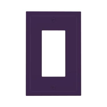Imagem de Spshian Capas de tomada roxas escuras decoradoras de interruptor de luz única basculante decorativa 1 Gang Gfci capa de placa de parede receptáculo elétrico para placa de interruptor plugue placa
