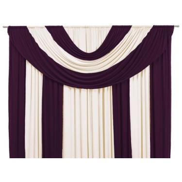 Imagem de Cortina Suprema Malha Com Bandô 2 Cores 2,00x 1,70m Decoração Para Cas