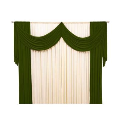 Imagem de Cortina Kátia Com Bandô Duplo Malha 2 Cores 2,00 x 1,70m Decoração Par