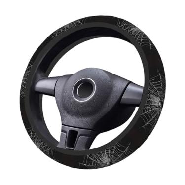 Imagem de Capas de volante de aranha gótica e teia, antiderrapante, absorção de suor, elasticidade, acessórios de carro, protetor de volante universal de 38 cm para caminhões SUV Sedan Vans