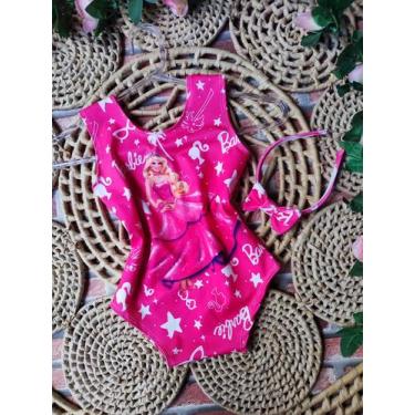 Imagem de Bodys Menina Infantil Temático Barbie Rosa +Tiara - EDYNHOKIDS, 01 ANO