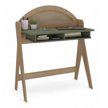 Imagem de Mesa Escrivaninha Penteadeira Cecília Orgânica 90cm 100%MDF com Nicho Integrado - Abmaza