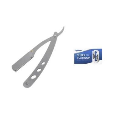 Imagem de Navalha Profissional Masculina De Aço Inoxidável Para Barbeiro, Dobráv
