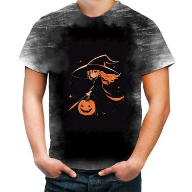Imagem de Camiseta Desgaste Bruxa Halloween Laranja Festa 1 - Kasubeck Store®, I
