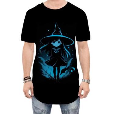 Imagem de Camiseta Longline Bruxa Halloween Azul Festa 8 - Kasubeck Store®, M