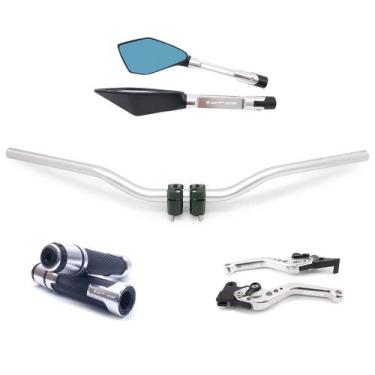 Imagem de Kit Manete Manopla Guidão Retrovisor MT-03 Gravado a laser - NoBrand, 