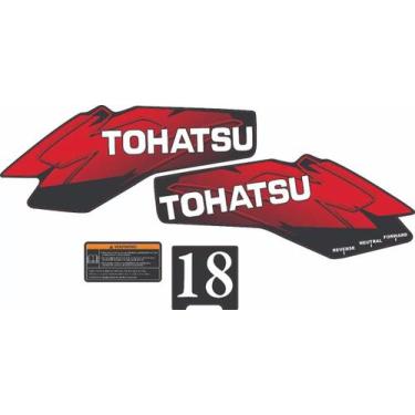 Imagem de Kit 4 Adesivos compatível Motor Popa Tohatsu 18HP - SPTS