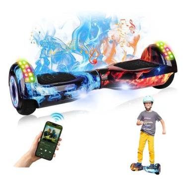 Imagem de Hoverboard skate eletrico gelo e fogo 6,5 com LED e Bluetooth - egazza