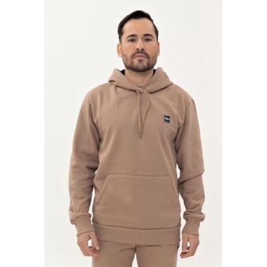 Imagem de Canguru Blusa Casaco Básico Masculino Peluciado Flero, Avelã, GG