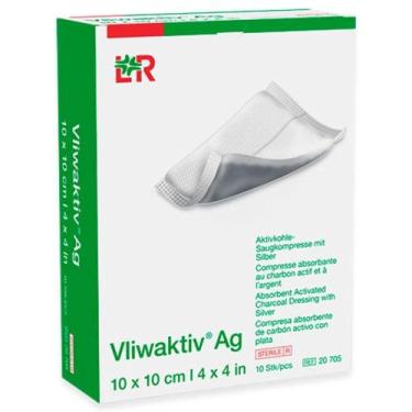 Imagem de Curativo de Carvão Ativado com Prata Vliwaktiv 10cm x 10cm - LOHMANN&R