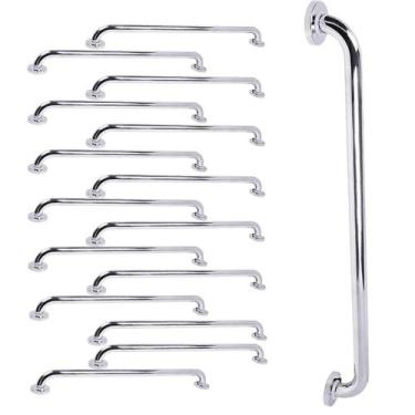 Imagem de Alça de Apoio Barra Inox 80cm Kit 15 Uni Cadeirante Idoso Deficiente A