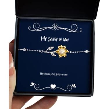 Imagem de Presentes épicos para irmã em lei, irmã mais nova profissional, linda pulseira de girassol de Natal presentes para irmã mais pequena